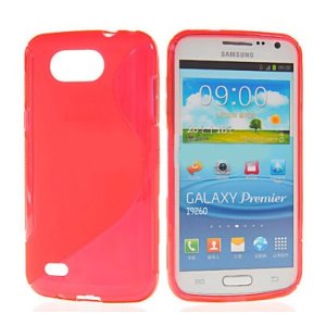 CUSTODIA GEL TPU SILICONE DOUBLE per SAMSUNG I9260 Galaxy Premier COLORE ROSSO