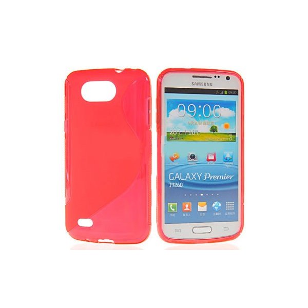 CUSTODIA GEL TPU SILICONE DOUBLE per SAMSUNG I9260 Galaxy Premier COLORE ROSSO