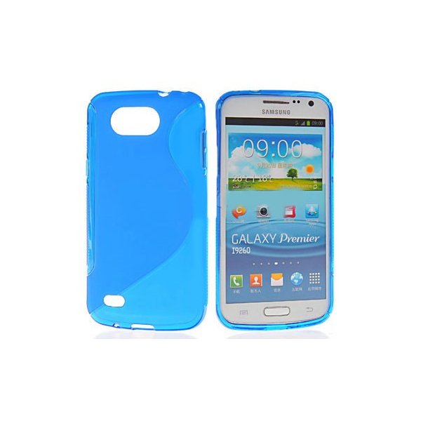 CUSTODIA GEL TPU SILICONE DOUBLE per SAMSUNG I9260 Galaxy Premier COLORE BLU