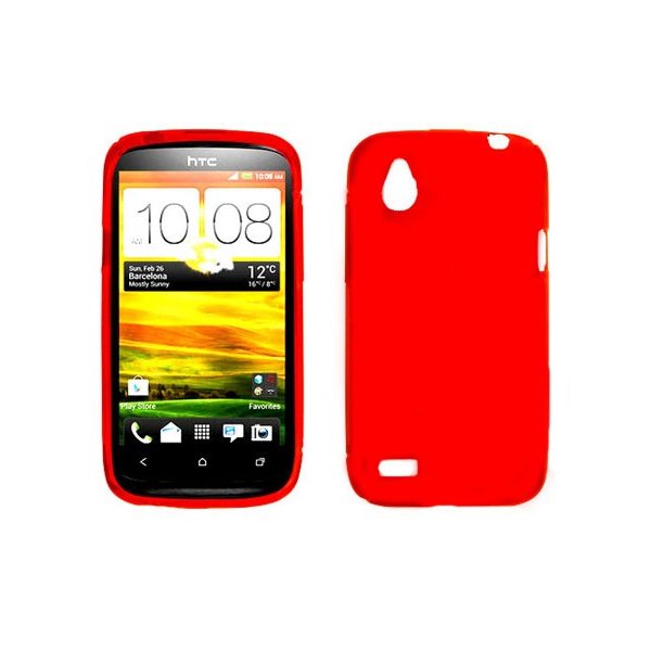 CUSTODIA GEL TPU SILICONE LUCIDA per HTC DESIRE X T328e COLORE ROSSO