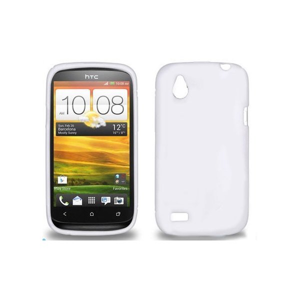 CUSTODIA GEL TPU SILICONE LUCIDA per HTC DESIRE X T328e COLORE BIANCO