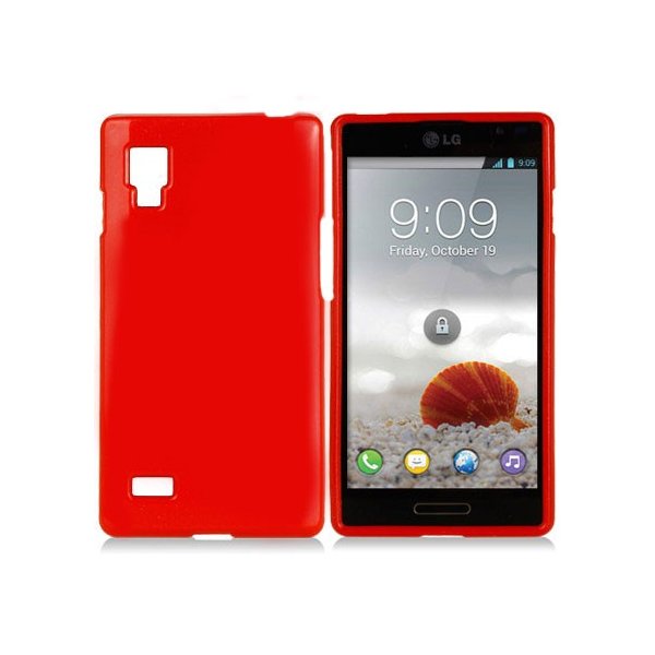 CUSTODIA GEL TPU SILICONE LUCIDA per LG L9 Optimus P760 COLORE ROSSO