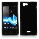 CUSTODIA GEL TPU SILICONE LUCIDA per SONY XPERIA J ST26i COLORE NERO