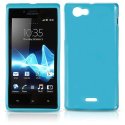 CUSTODIA GEL TPU SILICONE LUCIDA per SONY XPERIA J ST26i COLORE BLU