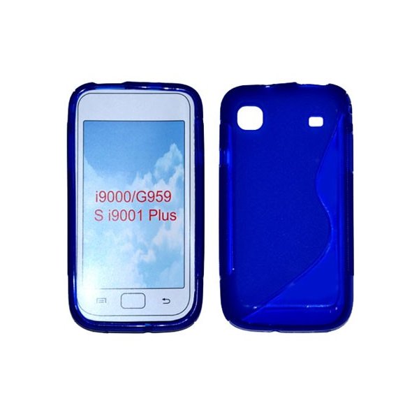 CUSTODIA GEL TPU SILICONE DOUBLE per SAMSUNG I9000 Galaxy S COLORE BLU