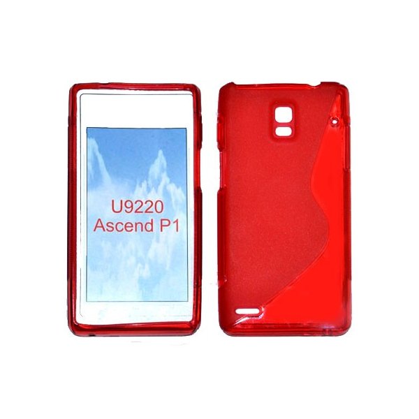 CUSTODIA GEL TPU SILICONE DOUBLE per HUAWEI U9200 ASCEND P1 COLORE ROSSO