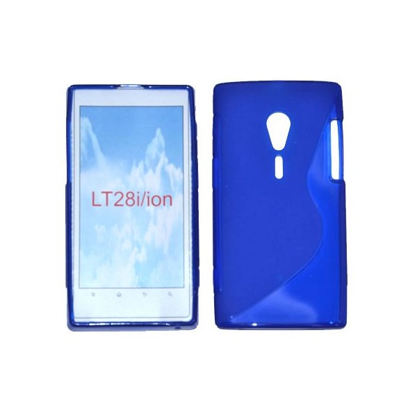 CUSTODIA GEL TPU SILICONE DOUBLE per SONY XPERIA ION LT28i COLORE BLU