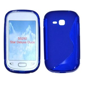 CUSTODIA GEL TPU SILICONE DOUBLE per SAMSUNG REX 90 S5292 COLORE BLU