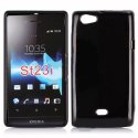 CUSTODIA GEL TPU SILICONE LUCIDA per SONY XPERIA MIRO ST23i COLORE NERO