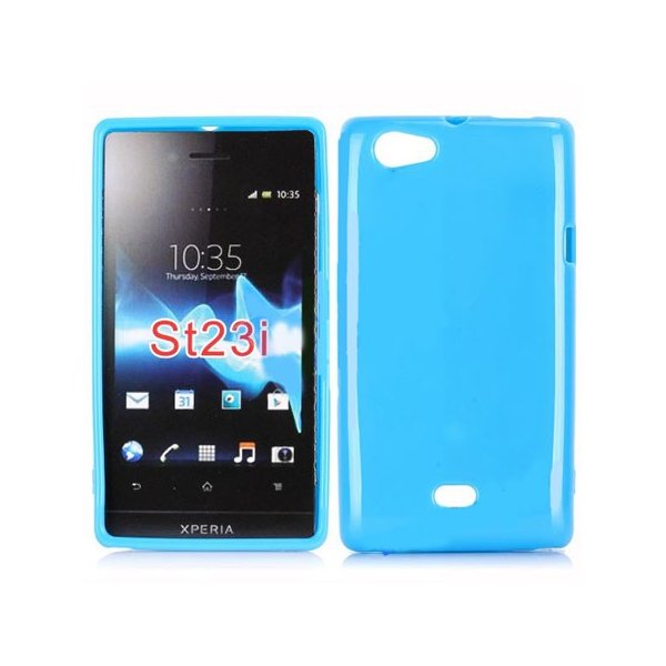 CUSTODIA GEL TPU SILICONE LUCIDA per SONY XPERIA MIRO ST23i COLORE BLU