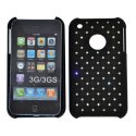 CUSTODIA RIGIDA GOMMATA CON BRILLANTINI per IPHONE 3G, 3GS COLORE NERO