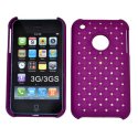 CUSTODIA RIGIDA GOMMATA CON BRILLANTINI per IPHONE 3G, 3GS COLORE VIOLA