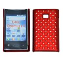 CUSTODIA RIGIDA GOMMATA CON BRILLANTINI per LG E400 Optimus L3 COLORE ROSSO