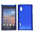 CUSTODIA RIGIDA GOMMATA CON BRILLANTINI per LG E610 Optimus L5 E612 COLORE BLU