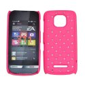 CUSTODIA RIGIDA GOMMATA CON BRILLANTINI per NOKIA ASHA 311 COLORE ROSA