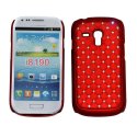 CUSTODIA RIGIDA GOMMATA CON BRILLANTINI per SAMSUNG I8190 Galaxy S3 Mini, I8200 Galaxy S3 Mini VE COLORE ROSSO