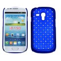 CUSTODIA RIGIDA GOMMATA CON BRILLANTINI per SAMSUNG I8190 Galaxy S3 Mini, I8200 Galaxy S3 Mini VE COLORE BLU