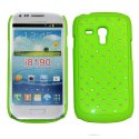 CUSTODIA RIGIDA GOMMATA CON BRILLANTINI per SAMSUNG I8190 Galaxy S3 Mini, I8200 Galaxy S3 Mini VE COLORE VERDE