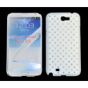 CUSTODIA RIGIDA GOMMATA CON BRILLANTINI per SAMSUNG NOTE2 N7100, N7105 COLORE BIANCO