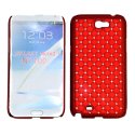 CUSTODIA RIGIDA GOMMATA CON BRILLANTINI per SAMSUNG NOTE2 N7100, N7105 COLORE ROSSO