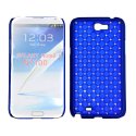 CUSTODIA RIGIDA GOMMATA CON BRILLANTINI per SAMSUNG NOTE2 N7100, N7105 COLORE BLU