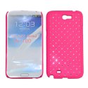 CUSTODIA RIGIDA GOMMATA CON BRILLANTINI per SAMSUNG NOTE2 N7100, N7105 COLORE ROSA