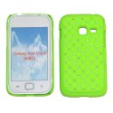 CUSTODIA RIGIDA GOMMATA CON BRILLANTINI per SAMSUNG S6802 Galaxy Ace Duos COLORE VERDE