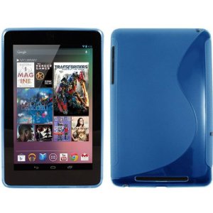 CUSTODIA GEL TPU SILICONE DOUBLE per ASUS GOOGLE NEXUS 7 TABLET 7" COLORE BLU