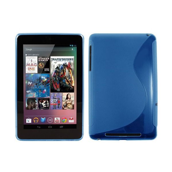 CUSTODIA GEL TPU SILICONE DOUBLE per ASUS GOOGLE NEXUS 7 TABLET 7" COLORE BLU