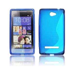 CUSTODIA GEL TPU SILICONE DOUBLE per HTC 8S A620E COLORE BLU