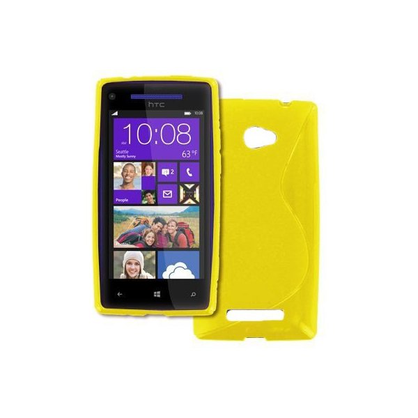 CUSTODIA GEL TPU SILICONE DOUBLE per HTC HTC WINDOWS PHONE 8X C620E COLORE GIALLO