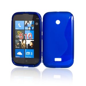 CUSTODIA GEL TPU SILICONE DOUBLE NOKIA LUMIA 510 COLORE BLU