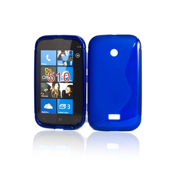 CUSTODIA GEL TPU SILICONE DOUBLE NOKIA LUMIA 510 COLORE BLU