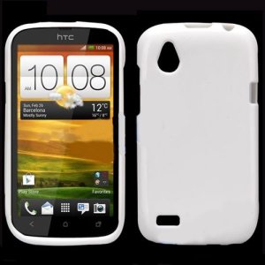 CUSTODIA GEL TPU SILICONE LUCIDA per HTC DESIRE V COLORE BIANCO