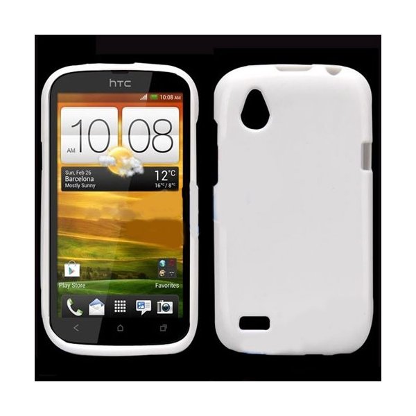 CUSTODIA GEL TPU SILICONE LUCIDA per HTC DESIRE V COLORE BIANCO