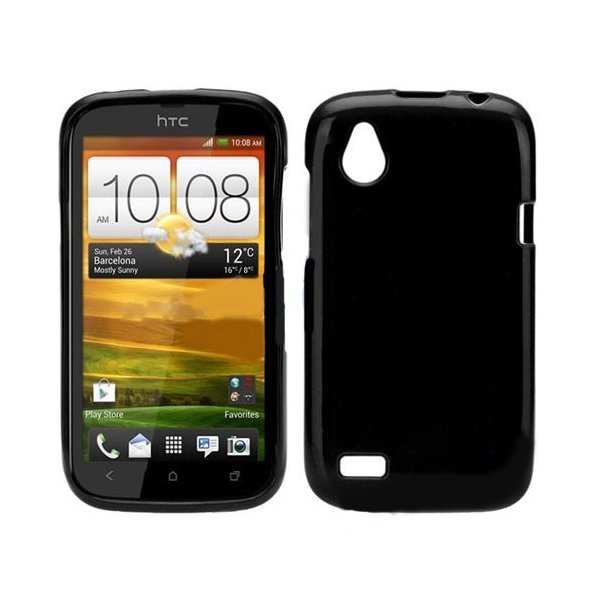 CUSTODIA GEL TPU SILICONE LUCIDA per HTC DESIRE V COLORE NERO