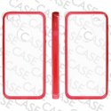 CUSTODIA per APPLE IPHONE SE, IPHONE 5S, IPHONE 5 - BACK RIGIDA TRASPARENTE CON CORNICE COLORE ROSSO