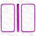 CUSTODIA per APPLE IPHONE SE, IPHONE 5S, IPHONE 5 - BACK RIGIDA TRASPARENTE CON CORNICE COLORE VIOLA