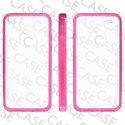 CUSTODIA per APPLE IPHONE SE, IPHONE 5S, IPHONE 5 - BACK RIGIDA TRASPARENTE CON CORNICE COLORE ROSA