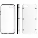 CUSTODIA per APPLE IPHONE SE, IPHONE 5S, IPHONE 5 - BACK RIGIDA COLORE BIANCO CON CORNICE NERA E BIANCA