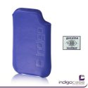 CUSTODIA IN VERA PELLE A SACCHETTO per APPLE IPHONE 4, 4S E MODELLI SIMILARI INDIGO CASE COLORE BLU