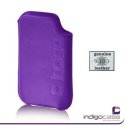 CUSTODIA IN VERA PELLE A SACCHETTO per APPLE IPHONE 4, 4S E MODELLI SIMILARI INDIGO CASE COLORE VIOLA