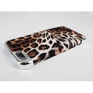 CUSTODIA per APPLE IPHONE SE, IPHONE 5S, IPHONE 5 - BACK RIGIDA FANTASIA LEOPARDATO MARRONE