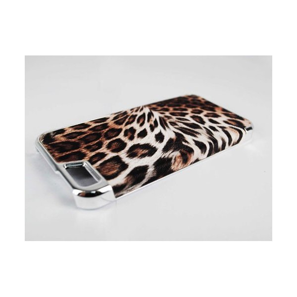 CUSTODIA per APPLE IPHONE SE, IPHONE 5S, IPHONE 5 - BACK RIGIDA FANTASIA LEOPARDATO MARRONE