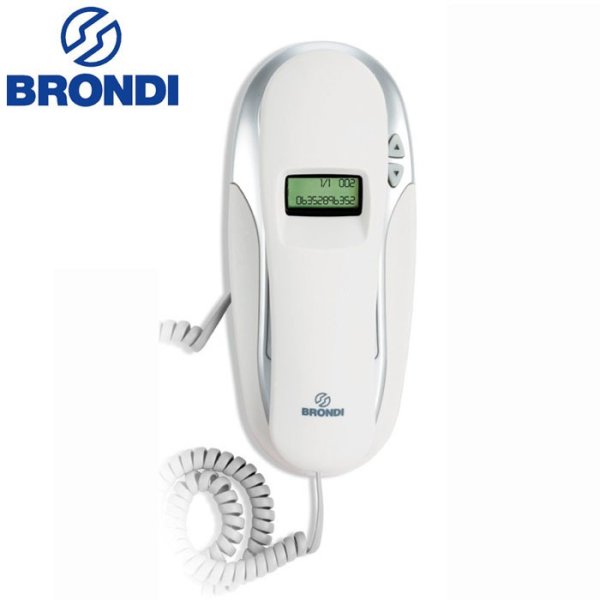 TELEFONO FISSO (GONDOLA) BRONDI KENOBY CID con DISPLAY A VISTA COLORE BIANCO E GRIGIO