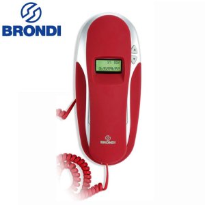 TELEFONO FISSO (GONDOLA) BRONDI KENOBY CID con DISPLAY A VISTA COLORE ROSSO E BIANCO