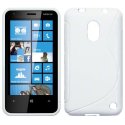 CUSTODIA GEL TPU SILICONE DOUBLE NOKIA LUMIA 620 COLORE BIANCO