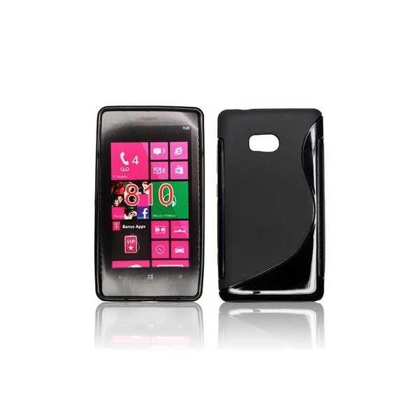 CUSTODIA GEL TPU SILICONE DOUBLE NOKIA LUMIA 810 COLORE NERO